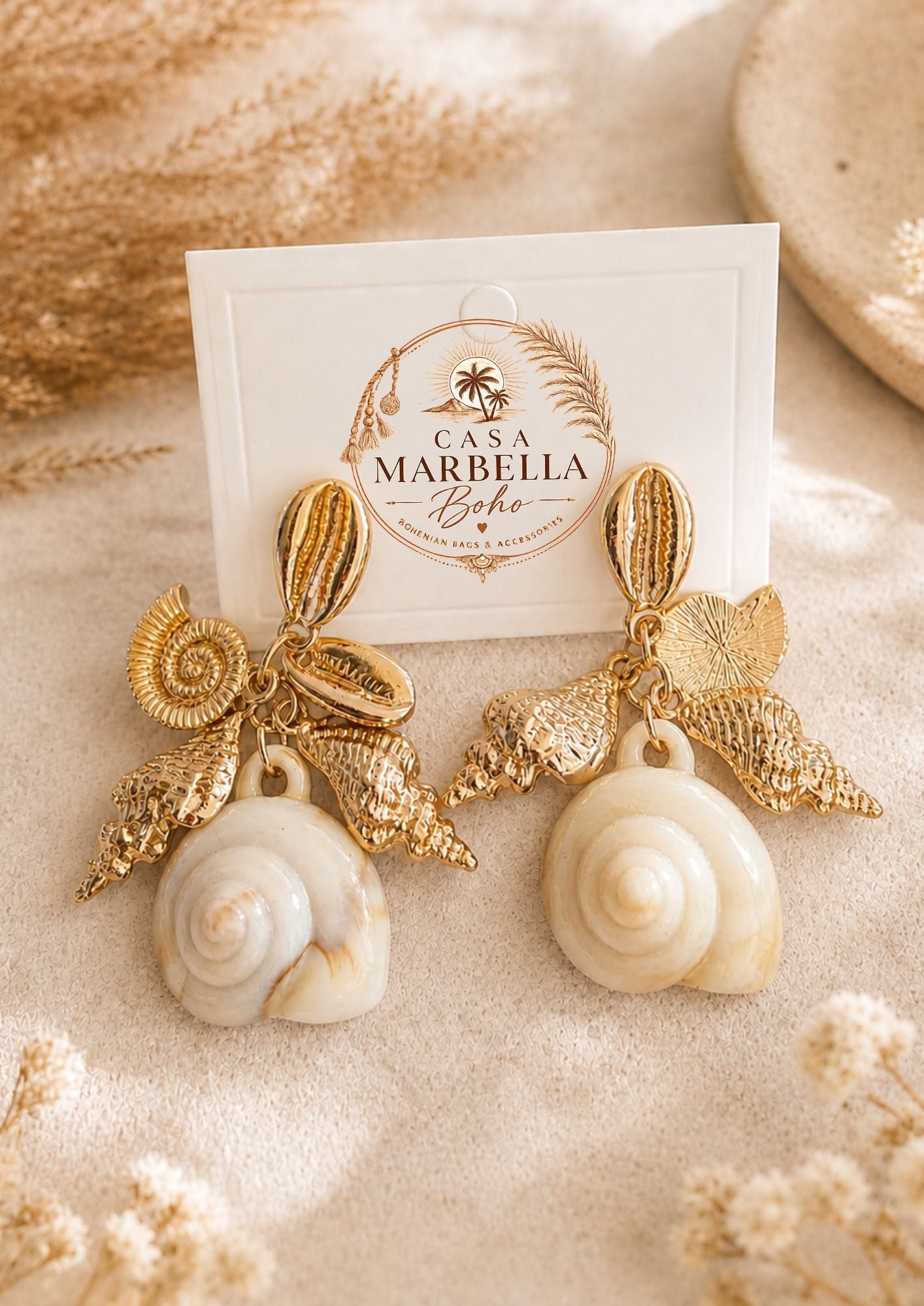 Casa Marbella Boho Seashell Earrings